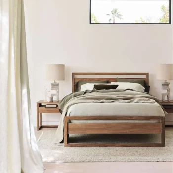 Simple And Elegant Bed Frame With Wood Grain 1305