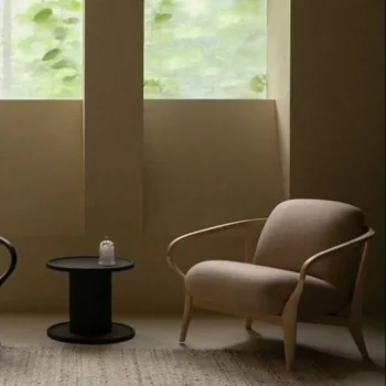 Single Sofa Chair With Solid Wood Armrests 9406