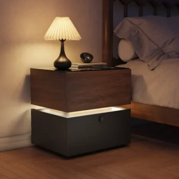 Smart Nightstand With Fingerprint Lock Bedside Table 3479