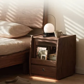 Smart Nightstand With Fingerprint Lock And Charging Station 4227
