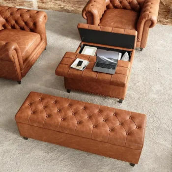 Square Storage Ottoman Bench Coffee Table Footstool 8575