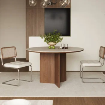 Stainless Steel Dining Chair With Rattan Backrest And PU Cushion 4655