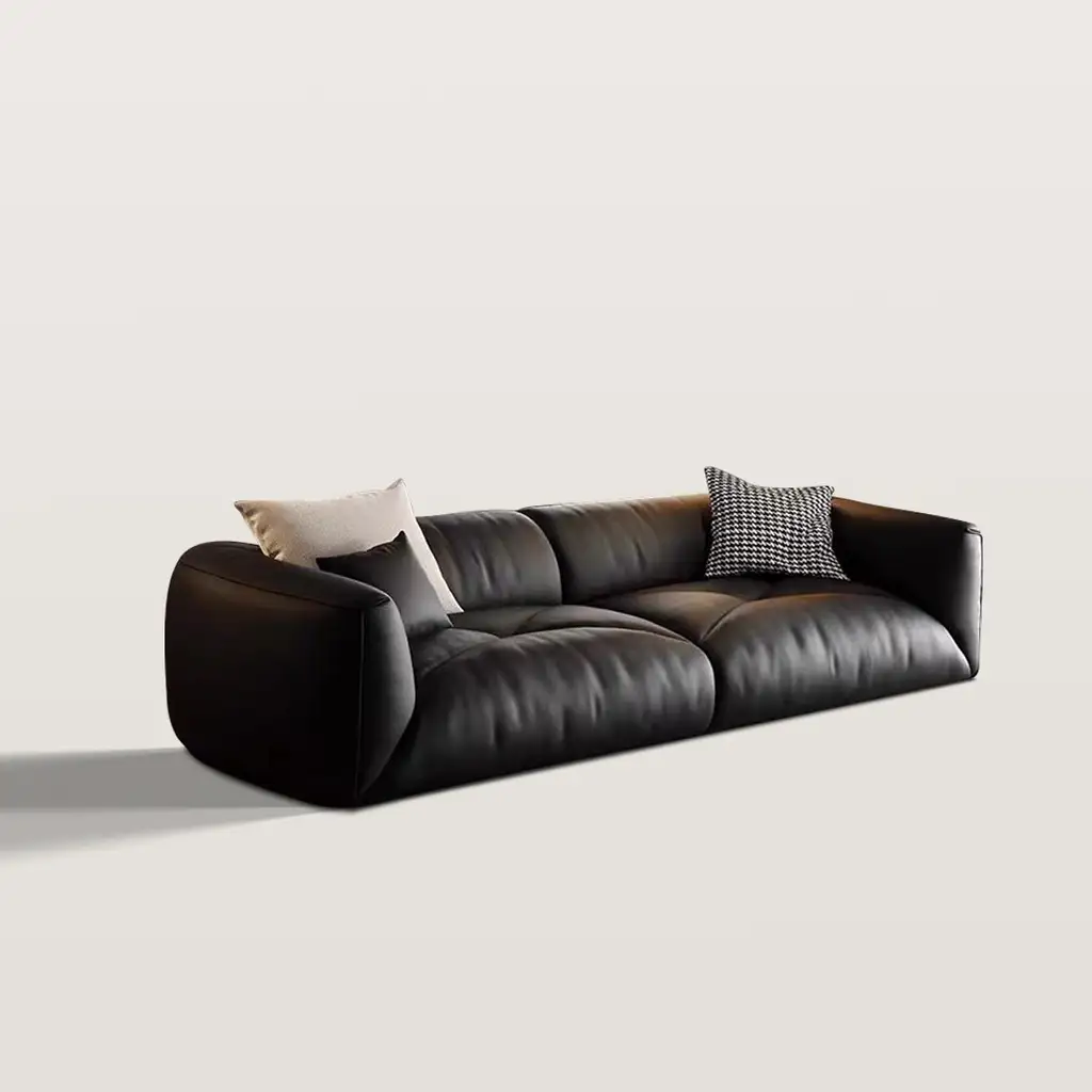 Straight Lined Leather Sofa For Living Room 2995 Straight Lined Leather Sofa For Living Room 2995