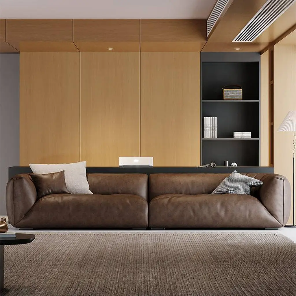 Straight Lined Leather Sofa For Living Room 8533 Straight Lined Leather Sofa For Living Room 8533