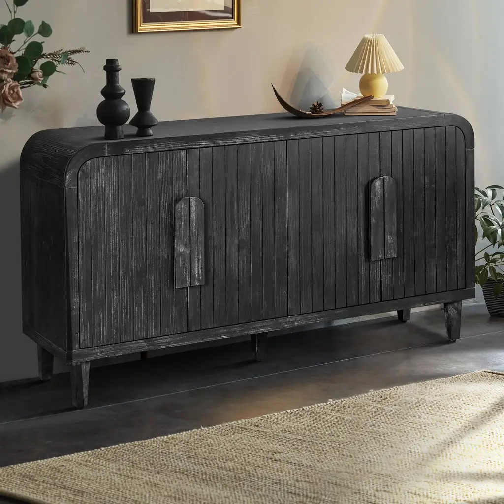 Wood Grain Storage Cabinet Sideboard With 4 Doors 4451 Wood Grain Storage Cabinet Sideboard With 4 Doors 4451