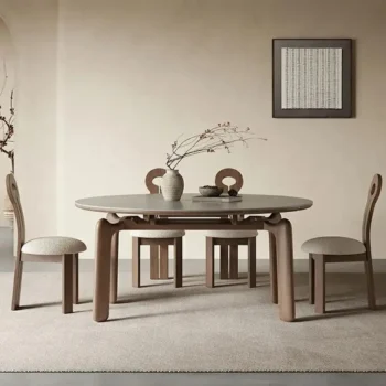 Wood Slate Walnut Extendable Dining Table 3243